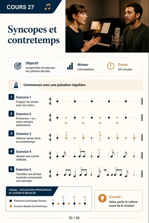 Cours 27 — Syncopes et contretemps